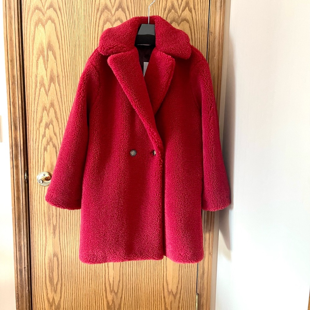 Mango oversize faux fur coat Sz XL Abrito Currito
